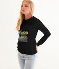 The God Long Sleeve Darks Women's Graphic Sweatshirt Black Size XS