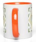 Ceramic Mug God Uses 11-Oz White with Orange Accent