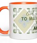 Ceramic Mug God Uses 11-Oz White with Orange Accent'Ceramic Mug God Uses 11-Oz White with Orange Accent