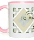 Ceramic Mug God Uses 11-Oz White with Pink Accent'Ceramic Mug God Uses 11-Oz White with Pink Accent