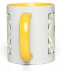 Ceramic Mug God Uses 11-Oz White with Yellow Accent