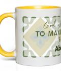 Ceramic Mug God Uses 11-Oz White with Yellow Accent'Ceramic Mug God Uses 11-Oz White with Yellow Accent