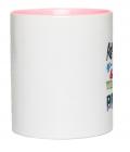 Ceramic Mug The God 11-Oz White with Pink Accent