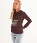 The God Long Sleeve Darks Women's Graphic Sweatshirt Brown Size XS