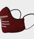 Reusable Face Mask - C.O.R.O.N.A Polyester - Microtwill with 2 Filters Teens Small Maroon