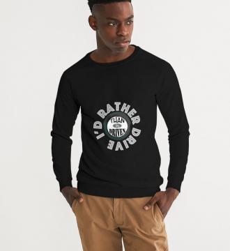 I'd rather Drive Long Sleeves Men's Graphic Sweatshirt Black Size XS