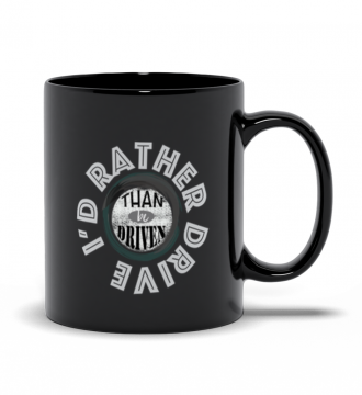 Glossy Ceramic Mug All Black 11-Oz I'd Rather 