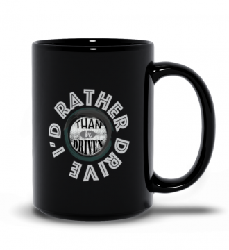 Glossy Ceramic Mug All Black 11-Oz I'd Rather 