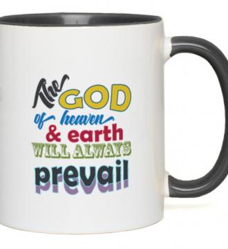 Ceramic Mug The God 11-Oz White with Black Accent