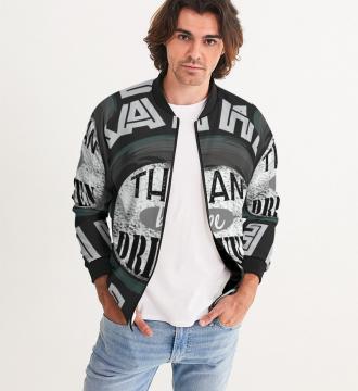 I'd Rather Drive Black Round Men's Bomber Jacket White Size 3XL