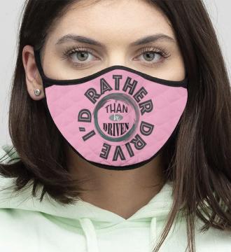 4-Piece I'd rather - Quilted Classic Elastic Pink Face Mask