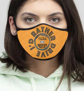 4-Piece I'd rather - Quilted Classic Elastic Orange Face Mask