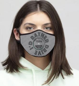 4-Piece I'd rather - Quilted Classic Elastic Grey Face Mask