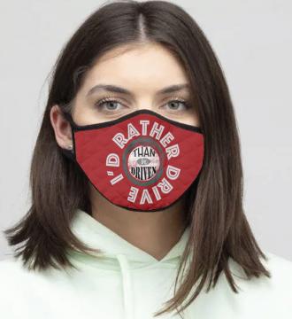 4-Piece I'd rather - Quilted Classic Elastic Red Face Mask