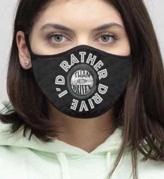 4-Piece I'd rather - Quilted Classic Elastic Black Face Mask