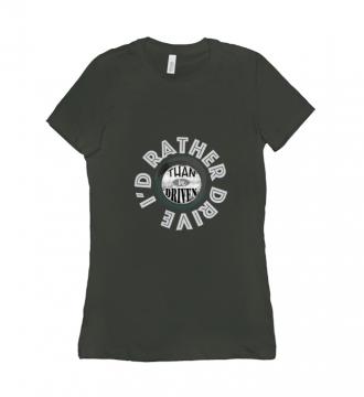 I'd Rather - T-shirt Bella + Canvas 6004 Army Women's Adults