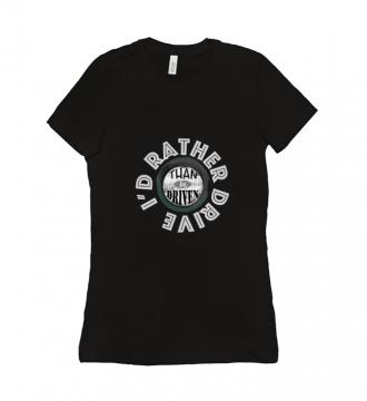 I'd Rather - T-shirt Bella + Canvas 6004 Black Women's Adults