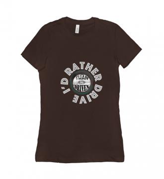 I'd Rather - T-shirt Bella + Canvas 6004 Chocolate Women's Adults