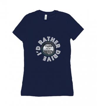 I'd Rather - T-shirt Bella + Canvas 6004 Navy Women's Adults