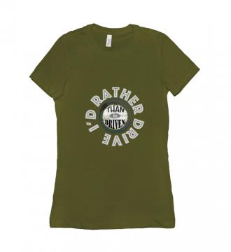 I'd Rather - T-shirt Bella + Canvas 6004 Olive Women's Adults