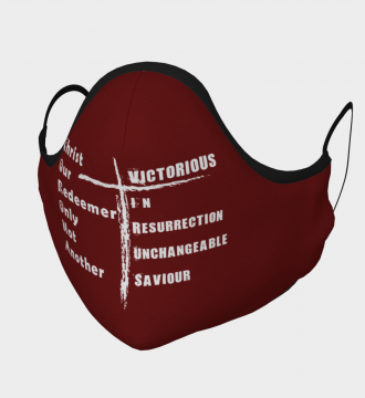 Reusable Face Mask - C.O.R.O.N.A Polyester - Microtwill with 2 Filters Teens Small Maroon