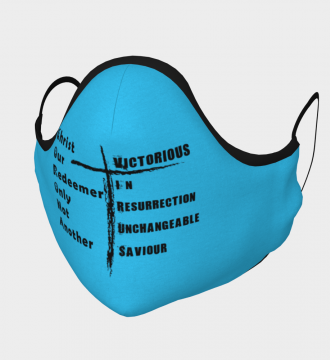 Reusable Face Mask - C.O.R.O.N.A Polyester - Microtwill with 2 Filters Teens Small Blue