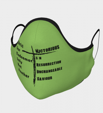 Reusable Face Mask - C.O.R.O.N.A Polyester - Microtwill with 2 Filters Teens Small Green