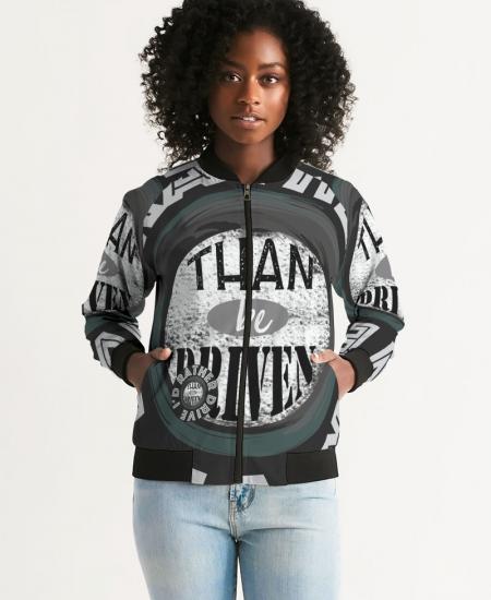 I'd Rather Drive Black Round Women's Bomber Jacket White Size 2XL