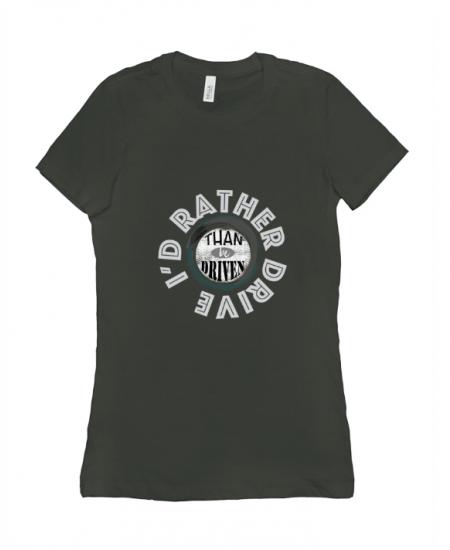 I'd Rather - T-shirt Bella + Canvas 6004 Army Women's Adults