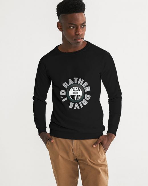 I'd rather Drive Long Sleeves Men's Graphic Sweatshirt Black Size XS