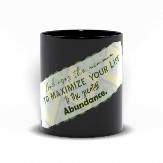 Glossy Ceramic Mug All Black 11-Oz God Uses 