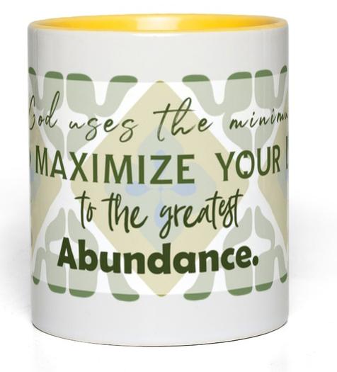 Ceramic Mug God Uses 11-Oz White with Yellow Accent