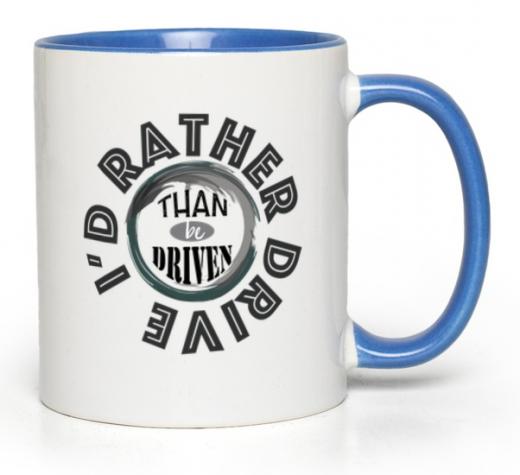 Ceramic Mug I'd Rather 11-Oz White with Blue Accent