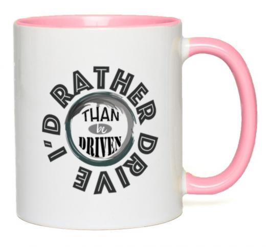 Ceramic Mug I'd Rather 11-Oz White with Pink Accent