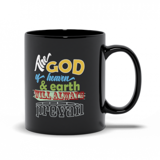 Glossy Ceramic Mug All Black 11-Oz The God 