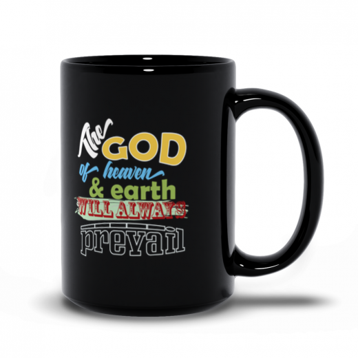 Glossy Ceramic Mug All Black 15-Oz The God 