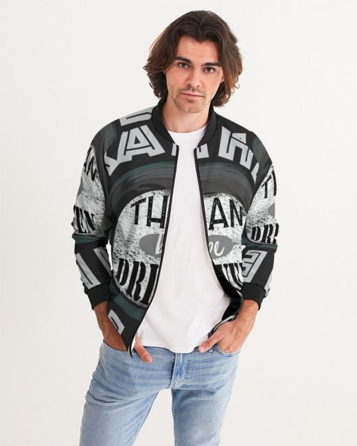 I'd Rather Drive Black Round Men's Bomber Jacket White Size 3XL