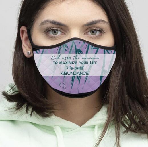 4-Piece God Uses - Quilted Classic Elastic Light Purple Face Mask