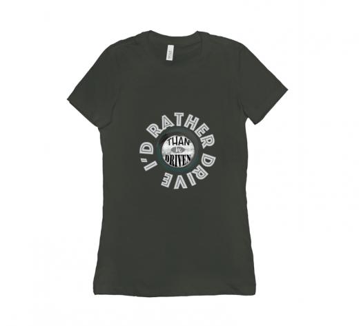 I'd Rather - T-shirt Bella + Canvas 6004 Army Women's Adults