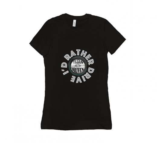 I'd Rather - T-shirt Bella + Canvas 6004 Black Women's Adults