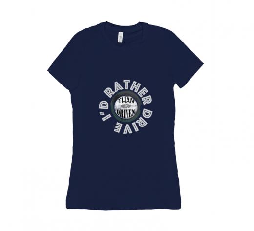 I'd Rather - T-shirt Bella + Canvas 6004 Navy Women's Adults