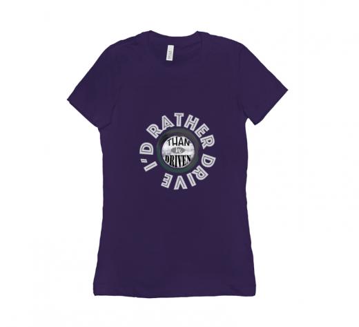 I'd Rather - T-shirt Bella + Canvas 6004 Purple Women's Adults