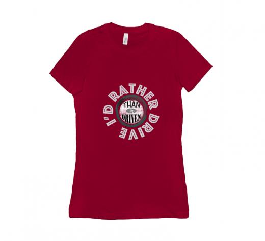 I'd Rather - T-shirt Bella + Canvas 6004 Red Women's Adults