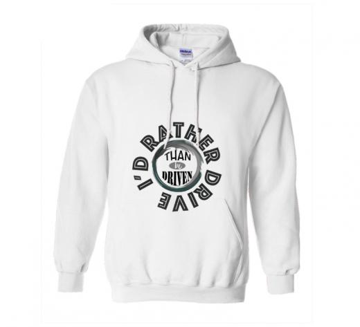 I'd Rather - Hoodie Gildan 18500 White Unisex Teens