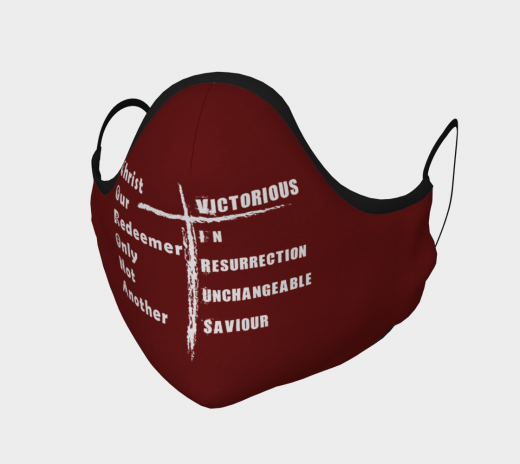 Reusable Face Mask - C.O.R.O.N.A Polyester - Microtwill with 2 Filters Teens Small Maroon