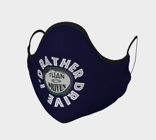 Reusable Face Mask - I'd Rather Polyester - Microtwill with 2 Filters Teens Small Dark Blue