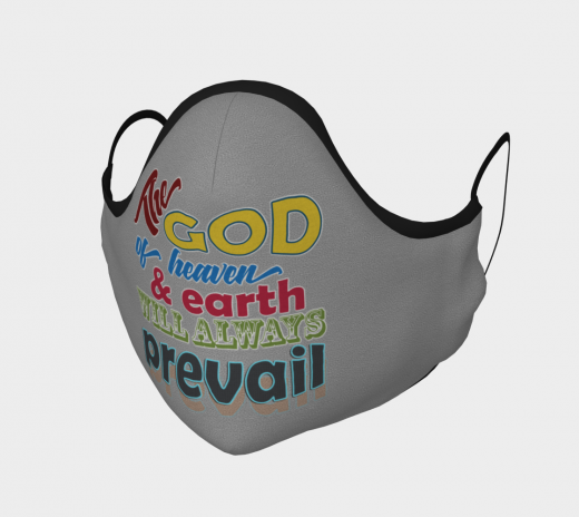 Reusable Face Mask - The God Polyester - Microtwill with 2 Filters Teens Small Gray