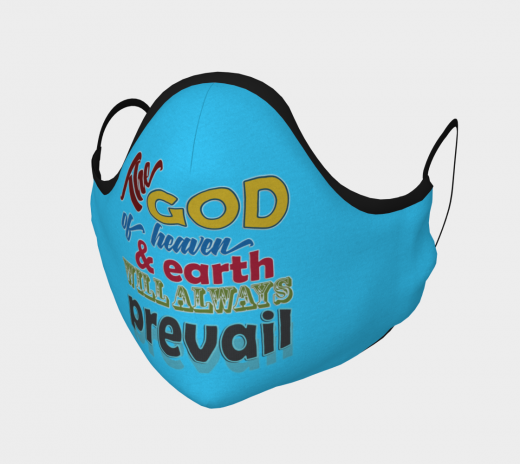 Reusable Face Mask - The God Polyester - Microtwill with 2 Filters Teens Small Blue