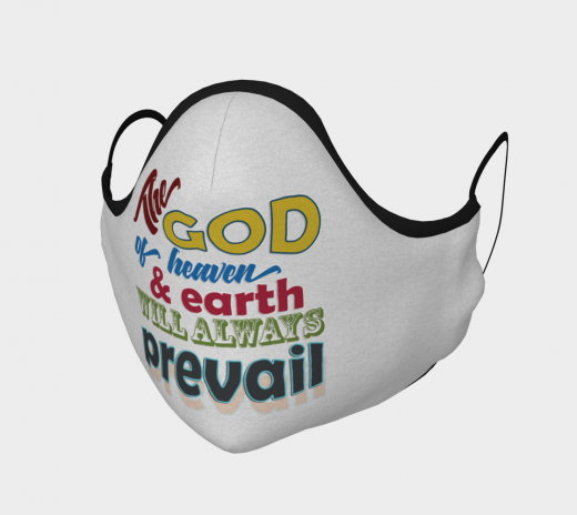 Reusable Face Mask - The God Polyester - Microtwill with 2 Filters Teens Small Light Grey