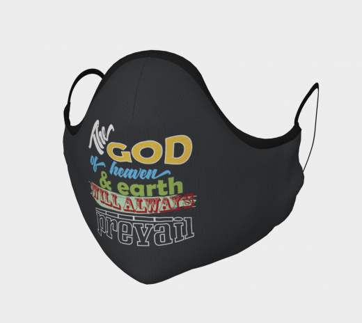 Reusable Face Mask - The God Polyester - Microtwill with 2 Filters Teens Small Metallic Dark